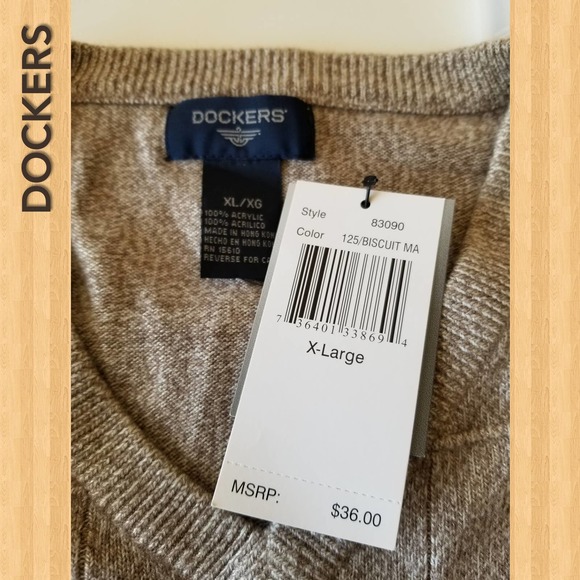Dockers NWT Men's Vest Size X Large Color Biscuit - Picture 7 of 8
